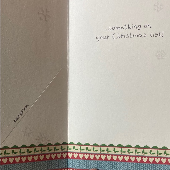 Holiday Greeting Card with Santa Hat and Gift - Picture 2 of 3